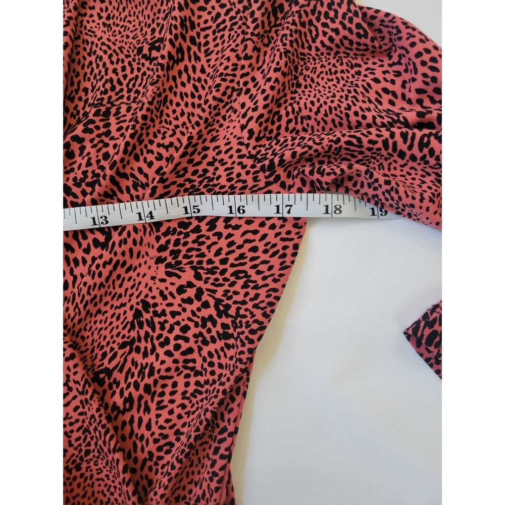 Chaus New York Women's Pink & Black Animal Print Blouse Career Top Sz M‎ - Picture 5 of 7